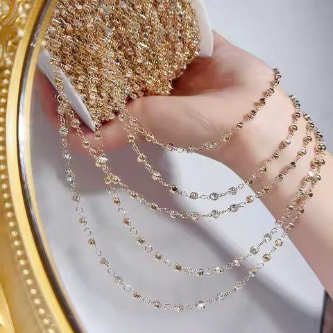 0.5Meter 1Meter 2Meters Water Drill Copper Chain Simple Plain Chain DIY Necklace Bracelet Tassel Chain Bag Chain Jewelry Making