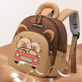 Kawaii Cartoon Capybara Backpack Nylon Large Capacity Capybara School Bag Multi-pocket Lightweight Kindergarten Backpack