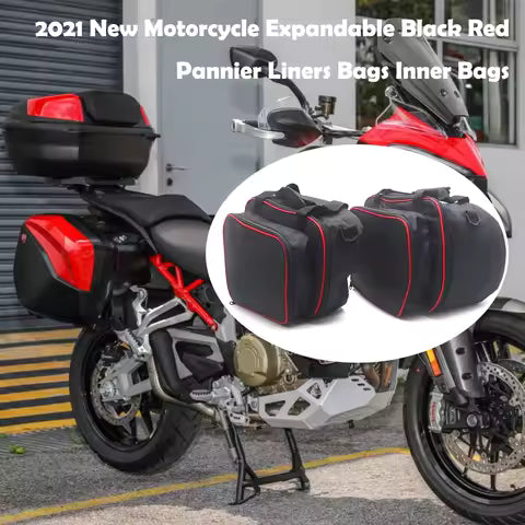 2021 New Motorcycle Expandable Black Red Pannier Liners Bags Inner Bags Cover Fit For DUCATI MULTISTRADA V4 S 2021