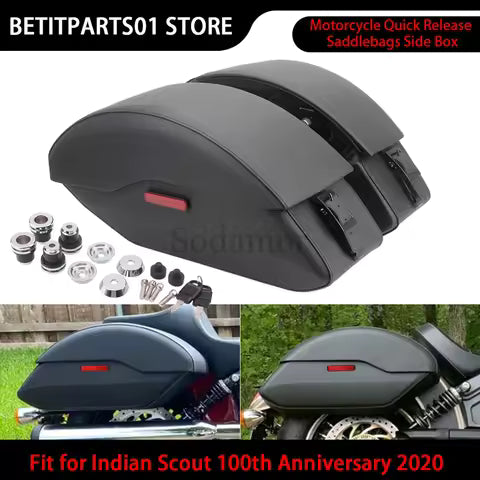 For Indian Scout ABS 2019-21 100% genuine leather ‎Semi Rigid Saddlebags Side Box And Mounting Spools Kit Motorcycle Accessories