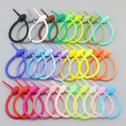 10/20pcs 15cm Silicone Reusable Bag Ties Twist Wire Storage Bag Ties Food Saver Earphone Line Tidy Clips