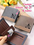 Personalized Wallet With Initial And Name, Customized Mens Wallet,Custom Letter A-Z Monogram Style For Daily Carry,