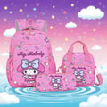 Hello Kitty three-piece set Cute anime creativity Leisure outdoors Kuromi print small and lightweight breathable backpack set