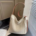 Cotton Woven Crossbody Bags for Women Summer Large Capacity Casual Shoulder Bag Fashionable and Versatile Commuting Bag