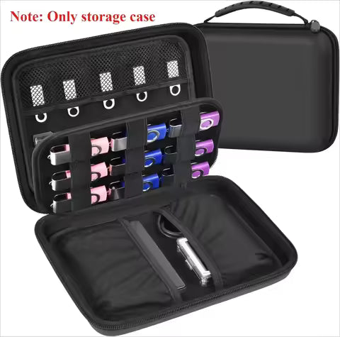 (Case Only) USB Flash Drive Case - Thumb Drive Holder Organizer, Memory Card SD SDXC SDHC Card Storage Bag