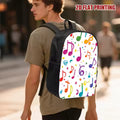 1 music note star print backpack - lightweight and compact daily backpack, suitable for travel, music lessons - music theme