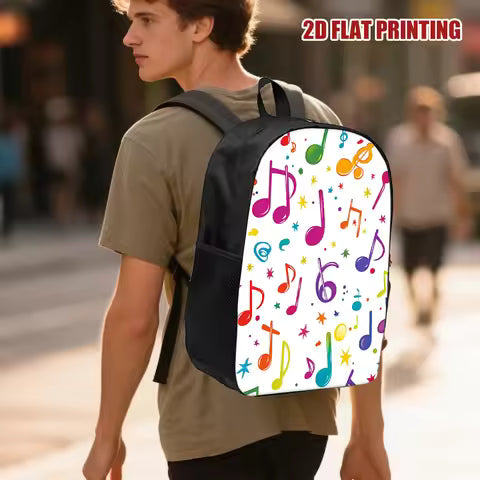 1 music note star print backpack - lightweight and compact daily backpack, suitable for travel, music lessons - music theme