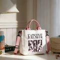 KATSEYE Women Canvas Bags Girls Shoulder Bag Fashion Tote Bags Girl Cartoon Tote Bag Large Capacity Handbag Shopping Bags Gift