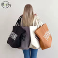 Large Capacity Canvas Tote Bag Extra Letters Fashion Beach Totes Bags Reusable Travel Shopping Handbag Grocery Bag Bolsos Mujer