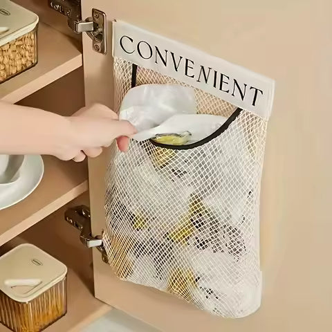 1 Large Capacity Mesh Storage Bag - Wall Mounted Storage Bag, Suitable for Kitchen Tools, Multifunctional Kitchen Storage Bag
