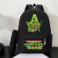 2pcs Teenage Mutant Ninja Turtles Backpacks Pencil Cases Set Anime Letter Shoulders Bags Pen Bags Cute Outdoor Large Schoolbags