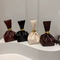 New Mini PU Leather Underarm Pleated Bag For Women Fashion Designer Female Retro Shoulder Bag Handbags And Purses