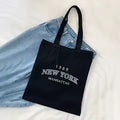 New York 1989 Print Women Canvas Tote Bag Classic Shopper Shoulder Bag Large Capacity Women Handbag