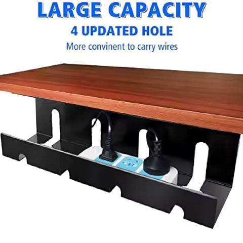 1 or 2pcs Under Desk Cable Management Tray Desk Cord Organizer Carbon Steel Cable Management Accessories Power Strip Cord Holder