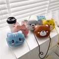 PU Leather Single Shoulder Crossbody Bags Cartoon Cute Animal Cat Children's Mini Handbags Baby Girls Kids Coin Purse Wallet