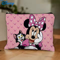 1 Piece Mickey and Minnie Pink Heart-Shaped Makeup Bag - Cute Multifunctional Zipper Bag for Women, Jewelry Storage Bag, Perfect Travel Zipper Storage Bag - Fun Birthday Gift