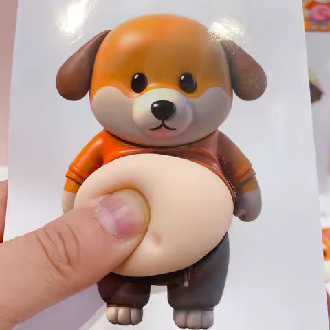 1 Pair Cute 3D Dog Belly Sticker Phone Case Decor Sticker Soft Pinched Door Stop Sticker Diy Journal Stationery Sticker