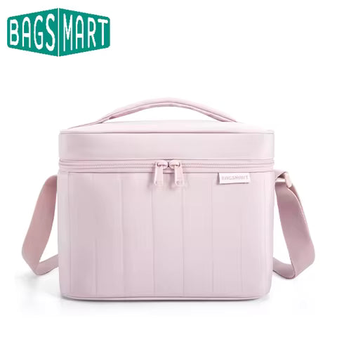 BAGSMART Lunch Box for Women Insulated Lunch Bag Cute Puffer Lunch Tote Bags Lightweight Quilted Reusable Cooler for Work School
