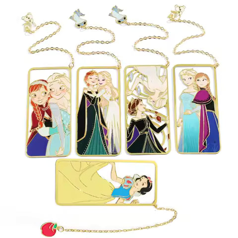 Anime Frozen Elsa Bookmark Princess Reading Page Marker Tools Stationery Cartoon Periphery Metal Fashion Gifts Collect Souvenir