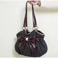 Vintage Y2k Polka Dot Bow Shoulder Bag Japanese Sweet Underarm Bag Stylish Cute Lolita Handbag Casual Versatile Plush Tote Bag