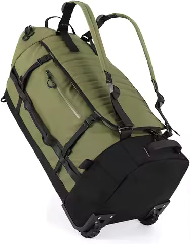 86L Rolling Duffle Bag with Wheels & Shoe Compartment - Green Travel Backpack