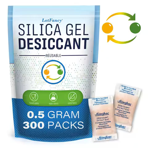 0.5 Gram Pack of 300 Reusable Silica Gel Beads Moisture Absorber Electronic Product Desiccant Dehumidifier Absorber Bag