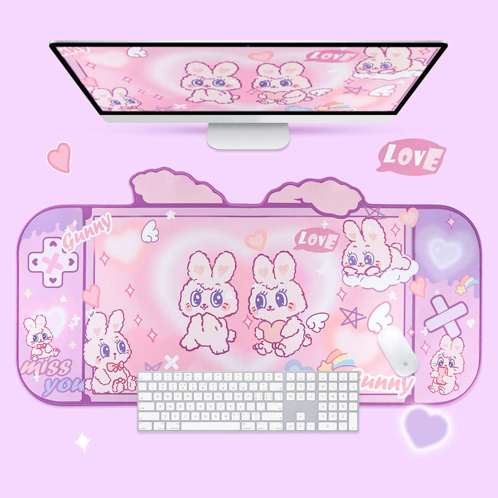 Original Fluffy Rabbit Oversized Mouse Pad Special-shaped Large Table Mat