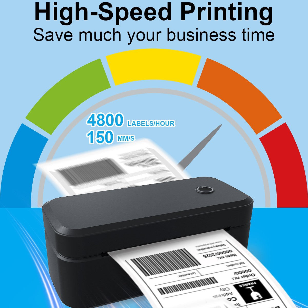 4-inch Portable Wireless Thermal Mini Label Printer For Express Delivery Waybills