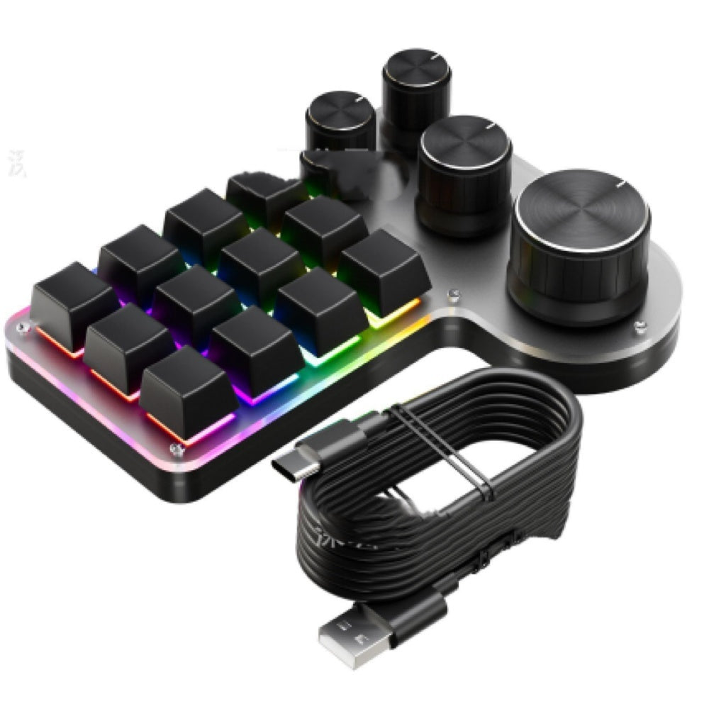 3-die 12-key 4-knob Custom Mechanical Keypad