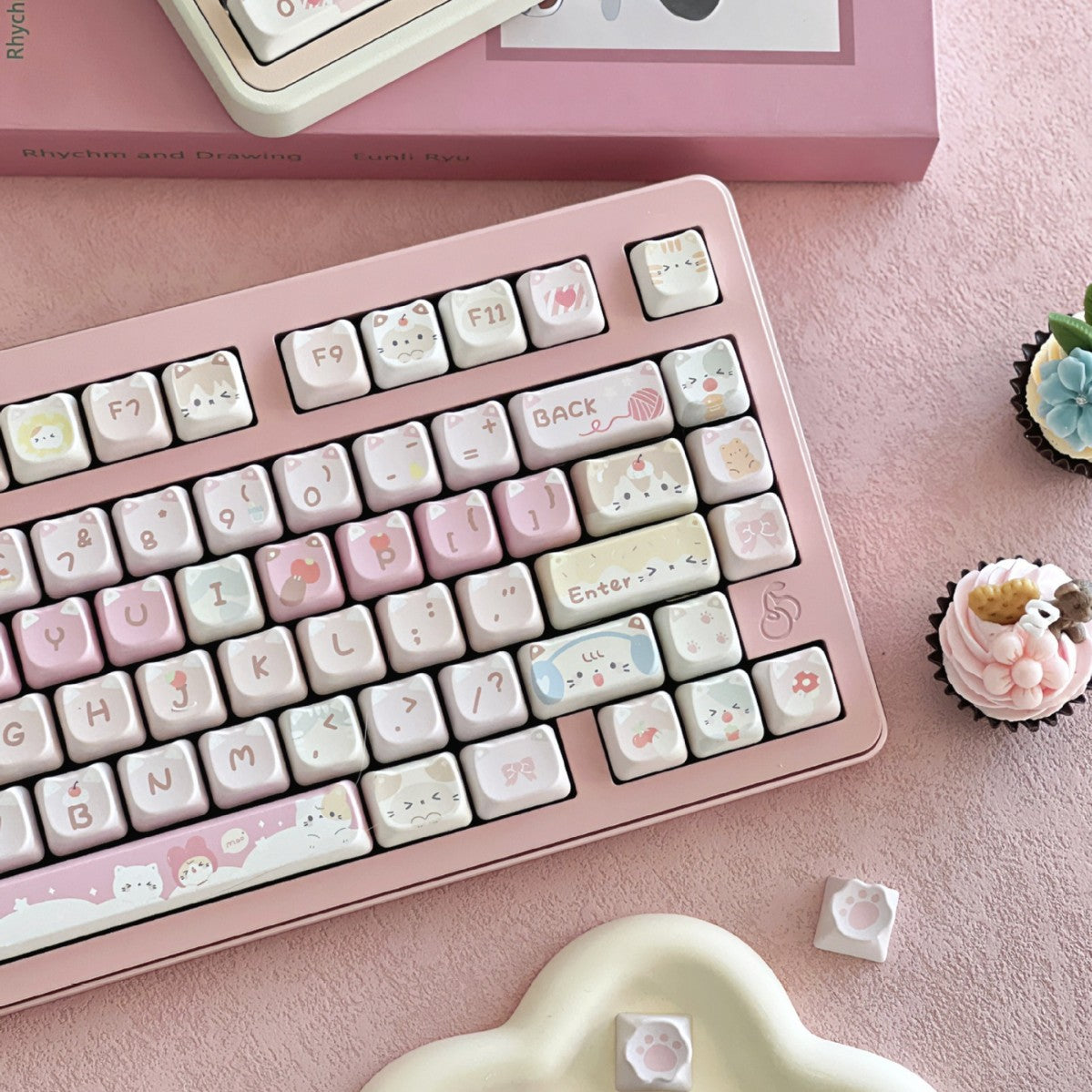 Meow Meow Team Height Five-sided Sublimation 141 Full Set Key Cap