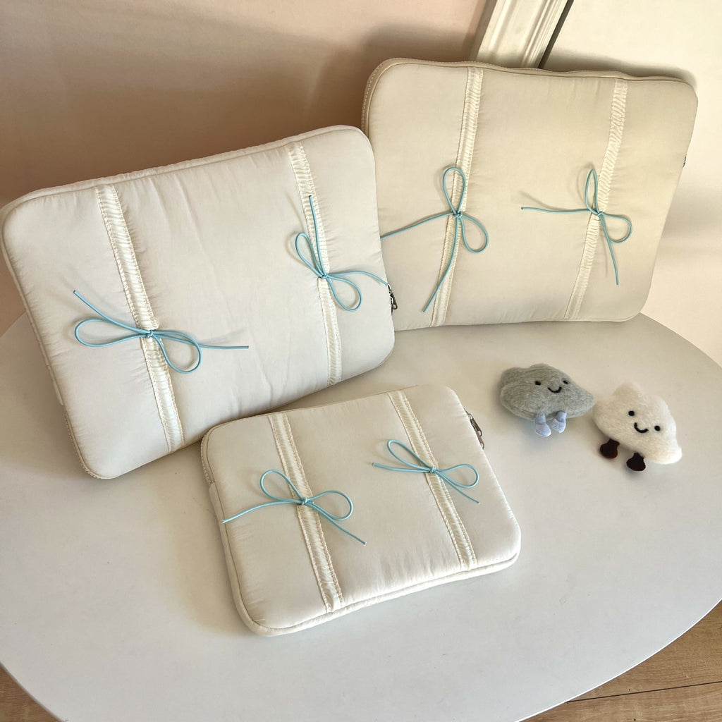 Tablet PC Bag Elastic Lace Bow Laptop Sleeve