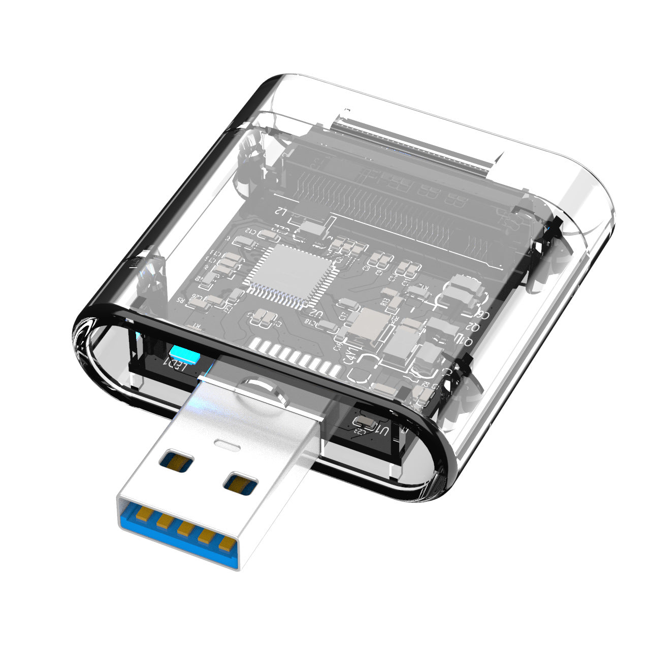 Transparent And Creative Solid State Mobile Hard Disk Box USB Interface